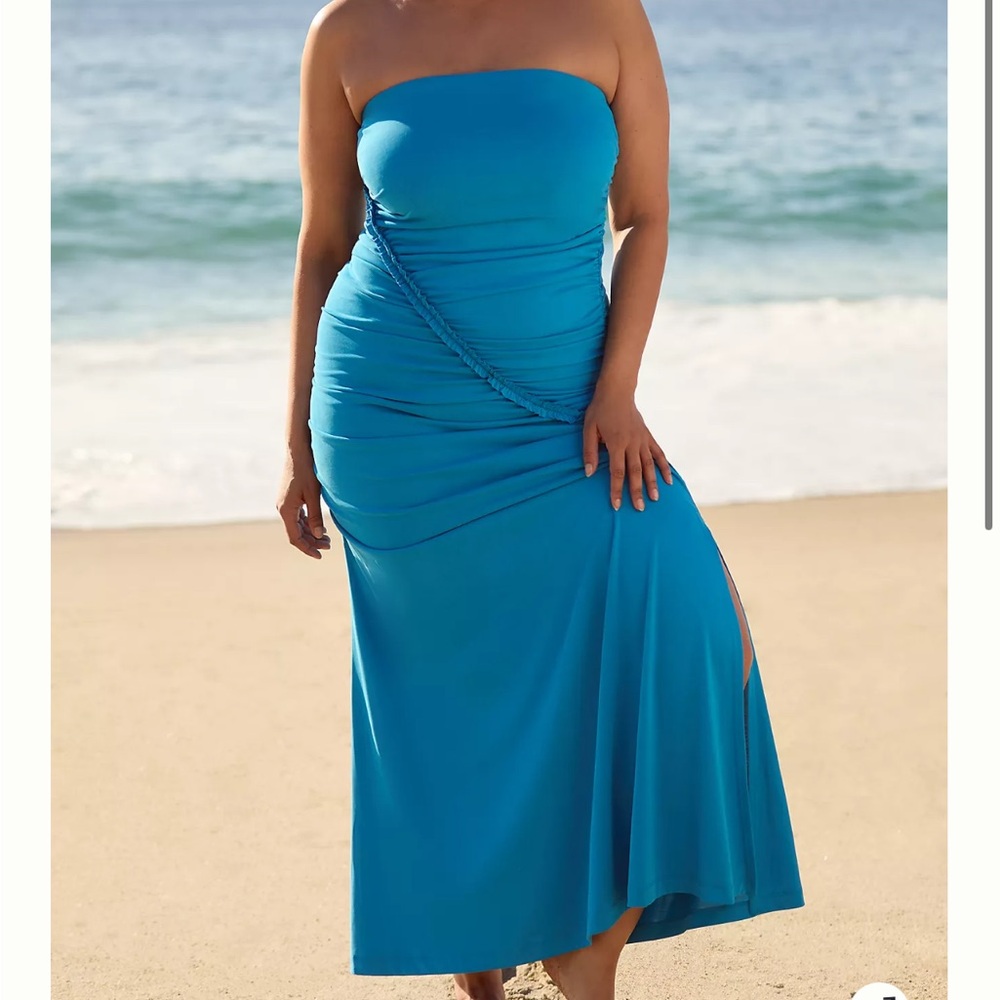 By Anthropologie Strapless Blue Maxi Dress Size XL/ Blue / Excellent condition
